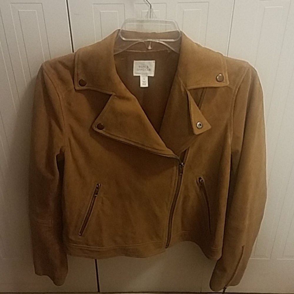 Sun & Shadow suede moto jacket